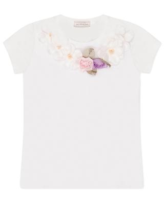 Fiori girl's jersey T-shirt MONNALISA