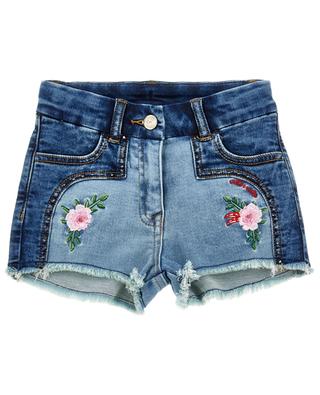 Flower Chaps girl's denim shorts MONNALISA