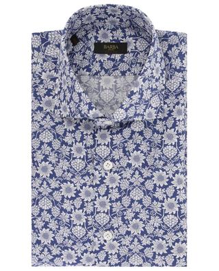 Langärmeliges Hemd aus Baumwolle mit Blütenprint BARBA