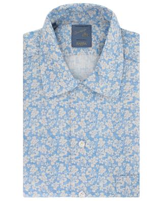 Chemise à manches courtes en lin imprimée fleurs d'hibiscus Dandylife BARBA