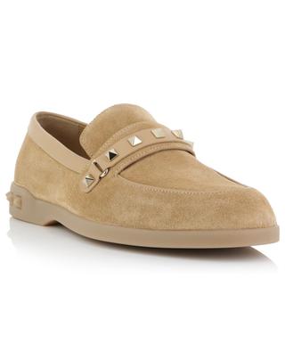 Rockstud suede and smooth leather loafers VALENTINO GARAVANI