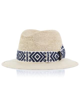 Panama straw hat with embroidered ribbon BORSALINO