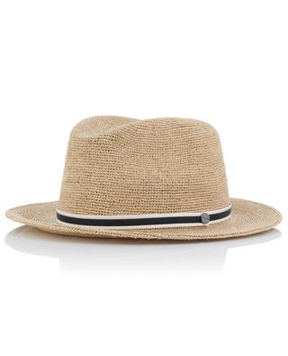 Raffia straw hat with fine ribbon BORSALINO