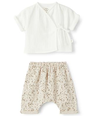 Baby floral trousers and wrap blouse TEDDY & MINOU