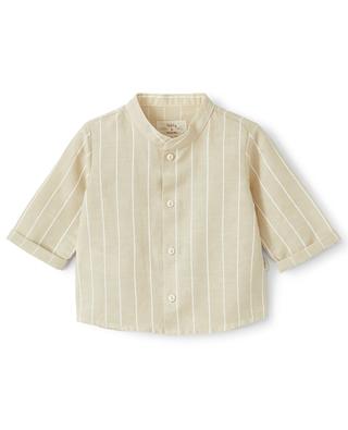 Striped linen and cotton baby shirt TEDDY & MINOU