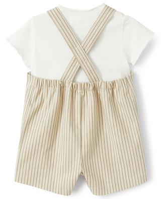 Baby T-shirt and striped dungarees TEDDY & MINOU