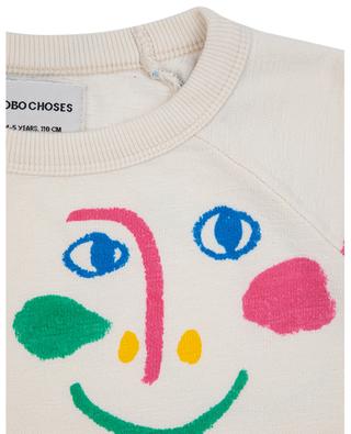 Smiling Mask cropped girl's crewneck sweatshirt BOBO CHOSES