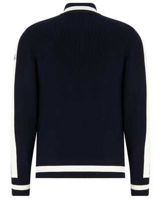 Stripe-adorned knit and down part cardigan MONCLER
