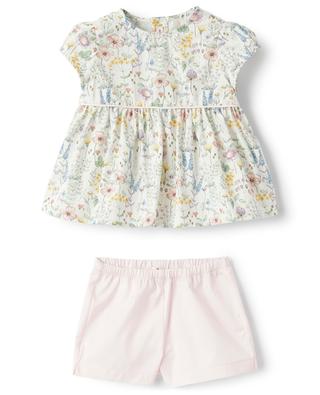 Cotton baby floral blouse and shorts IL GUFO