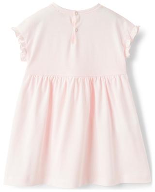 Baby's short-sleeved dress with flower appliqué IL GUFO