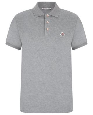 Logo patch adorned short-sleeved fitted polo shirt MONCLER