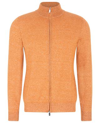 Favonio full-zip cashmere and linen cardigan with stand-up collar FEDELI