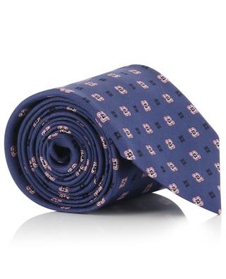 Flower patterned silk jacquard tie FIORIO