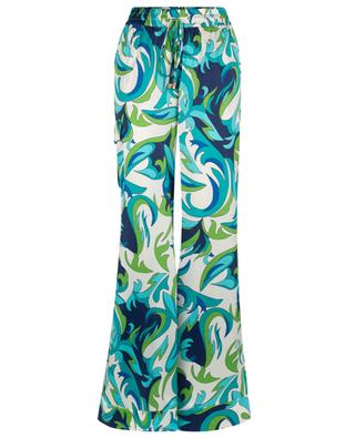 Sesame acanthus printed silk wide-leg trousers JOYCE & GIRLS