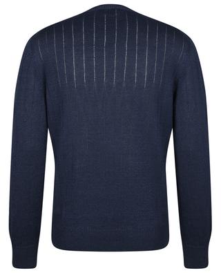 Linen and cotton round-neck jumper with openwork pattern GRAN SASSO