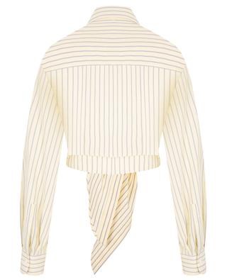 Cotton striped self-tie cropped shirt JACOB COHEN COUTURE