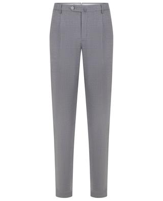Pattern 54 Tapered Fit mottled virgin wool slim fit trousers INCOTEX