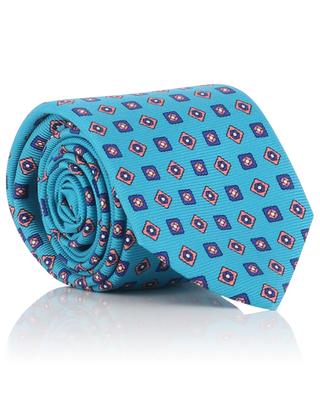 Cravate en soie motif losanges et carrés KITON