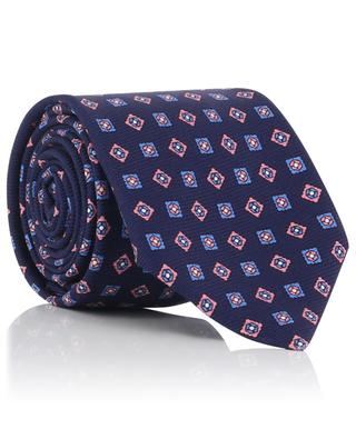 Cravate en soie motif losanges et carrés KITON