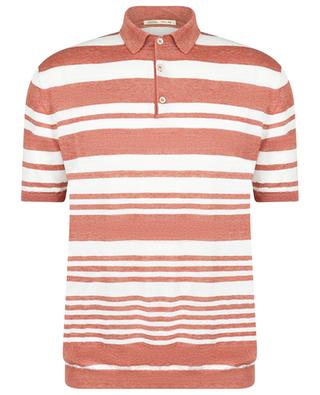 Linen short-sleeved striped polo shirt MAURIZIO BALDASSARI
