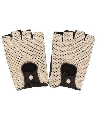Zweifarbige fingerlose Handschuhe aus Hirschleder PIERO RESTELLI