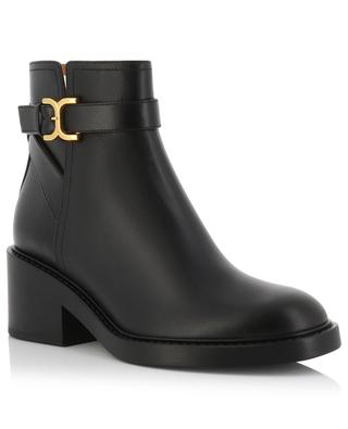 Marcie 45 smooth leather block heel ankle boots CHLOE