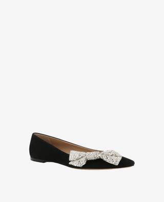 Thea suede ballet flats with rhinestone bow CHLOE