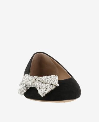 Thea suede ballet flats with rhinestone bow CHLOE