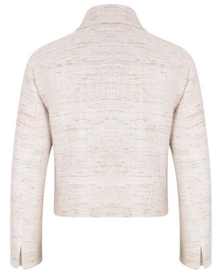 Linen-effect silk biker fit suit jacket AKRIS PUNTO