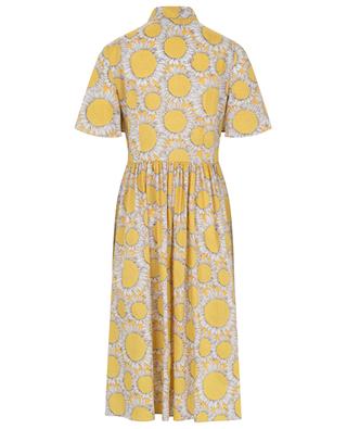 Sunflower printed lightweight cotton midi dress AKRIS PUNTO