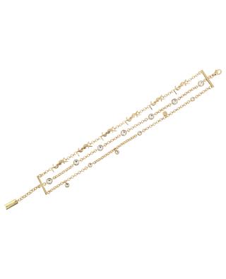 Bracelet multi-chaînes doré orné de cristaux Cassandre SAINT LAURENT PARIS
