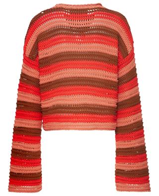 Verkürzter gestreifter Pullover mit ausgestellten Ärmeln Crop Sweater LA DOUBLEJ