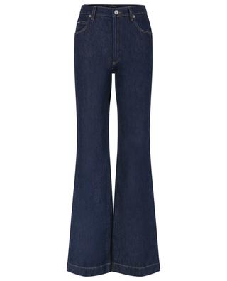 Ausgestellte Jeans mit hoher Taille und Logoplatte DOLCE & GABBANA