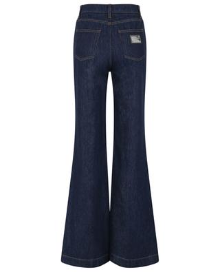 Ausgestellte Jeans mit hoher Taille und Logoplatte DOLCE & GABBANA