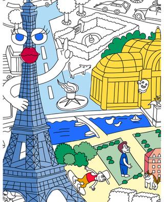 Poster géant à colorier Paris OMY