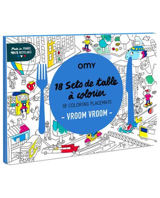 Vroom Vroom 18 colouring placemats OMY