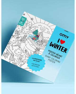 I Love Winter giant colouring poster OMY