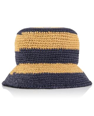 Striped crochet raffia bucket hat LA DOUBLEJ