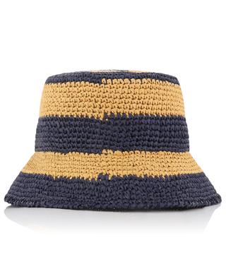 Striped crochet raffia bucket hat LA DOUBLEJ