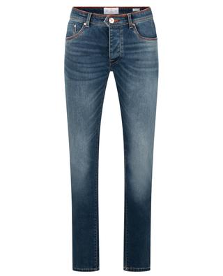Used-Look-Slim-Fit-Jeans AD 06 Dark Stone / Orange ACE DENIM