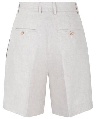 Herringbone linen high-rise shorts with waistband tucks KITON