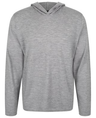 Featherweight hooded knit sweat-shirt in cotton and cashmere VINCE