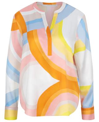 Geometric print adorned silk long-sleeved blouse HERZEN'S ANGELEHEIT