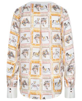 Horse patterned silk long-sleeved blouse HERZEN'S ANGELEHEIT