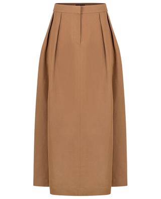 Fluid gabardine midi skirt with waistband tucks FABIANA FILIPPI