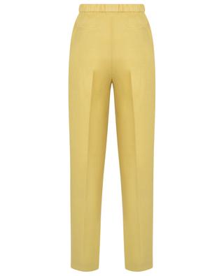 Cropped straight-leg linen trousers with piping FABIANA FILIPPI