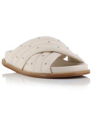 Studded quilted smooth leather flat mules FABIANA FILIPPI