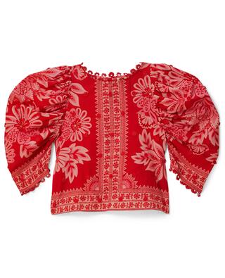 Flora Tapestry puff sleeve cotton blouse FARM RIO