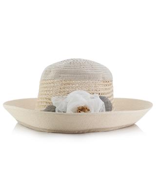 Flower adorned cotton and hemp hat GREVI