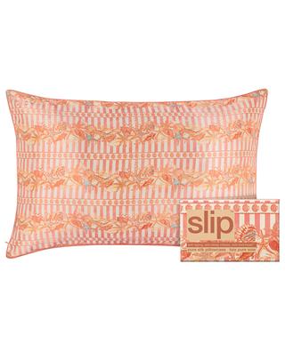 Queen Size Coral Sunset rectangular silk pillow case SLIP